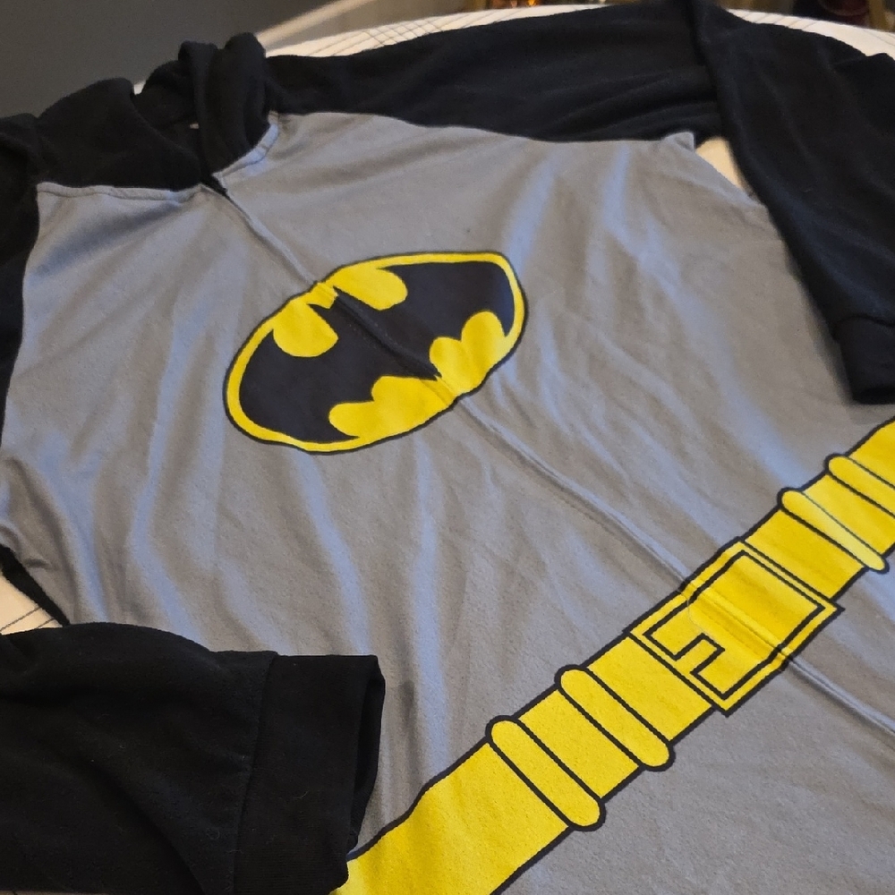 Cozy Batman Jumpsuit - Black, Gray, Yellow - Picture 3 of 6